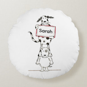 Almohada personalizada de perro acróbata lindo