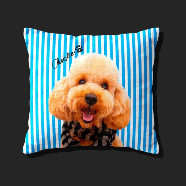 Almohada personalizada de perro con rayas para mam (Subido por el creador)