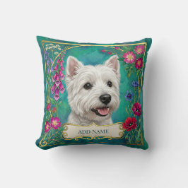 Almohada personalizada de perro West Highland en f