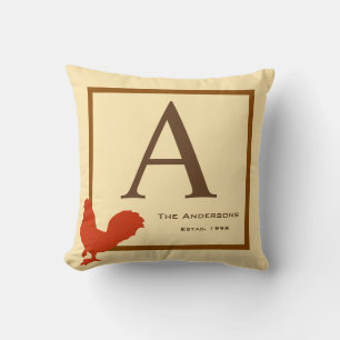 Almohada Personalizada de Pollo Rústico Campestre