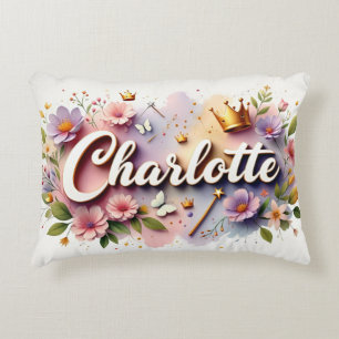 Almohada Personalizada de Princesa con Nombre Flor
