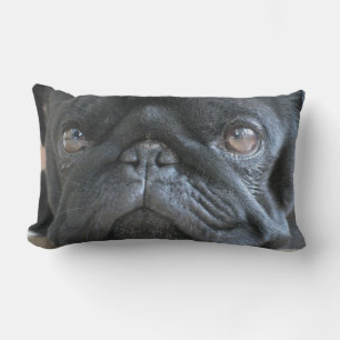 Almohada personalizada de Pug, cachorro de pug neg