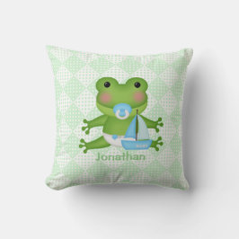 Almohada personalizada de rana bebé linda