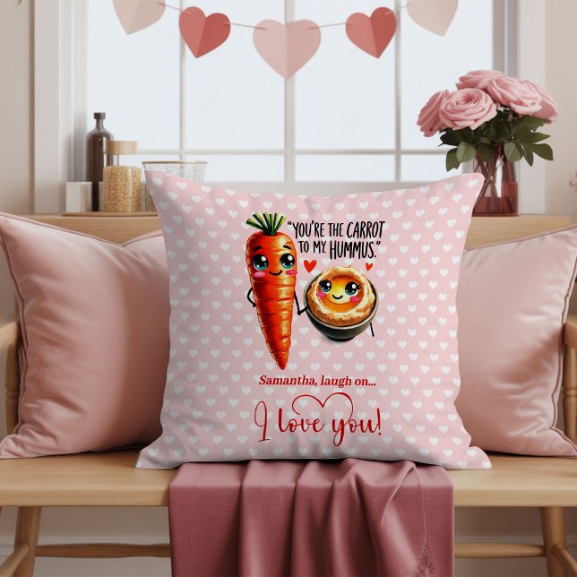 Almohada personalizada de San Valentín con juego d (Funny Fruit Pun Personalized Valentine Throw Pillow

)