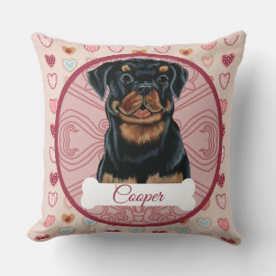 Almohada personalizada de San Valentín de Rottweil