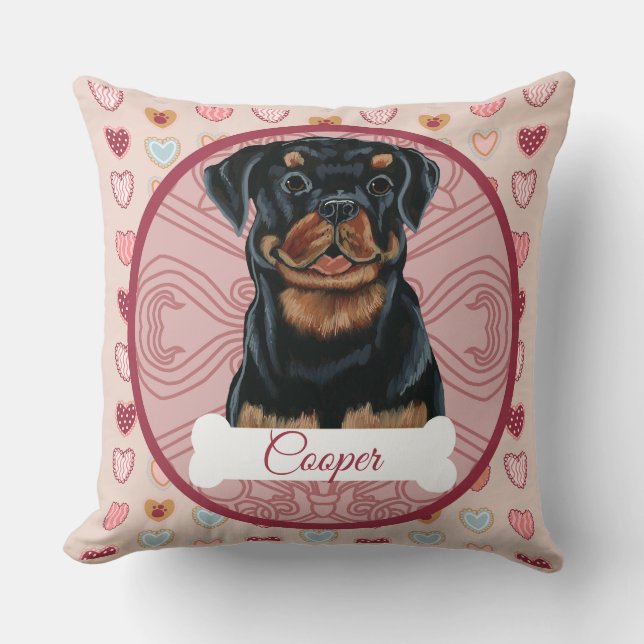 Almohada personalizada de San Valentín de Rottweil (Anverso)