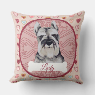 Almohada personalizada de Schnauzer para San Valen