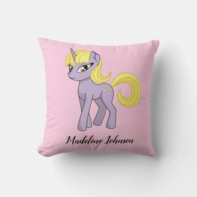 Almohada personalizada de unicornio para niña (Anverso)