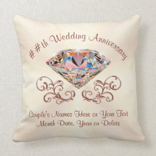 Almohada personalizada del aniversario, año,