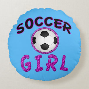 Almohada personalizada del chica del fútbol con l