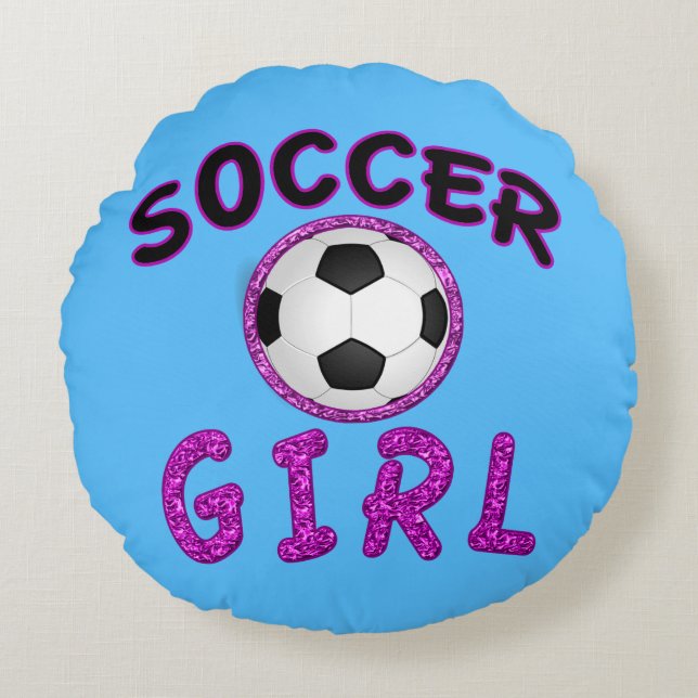 Almohada personalizada del chica del fútbol con la (Anverso)