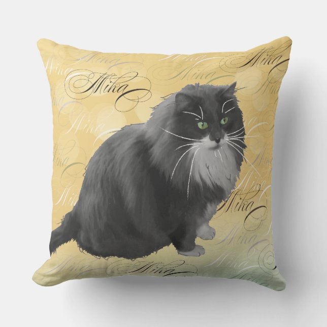 Almohada personalizada del gato de Mika 3 (Anverso)