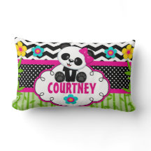 Almohada personalizada del oso de panda del sitio