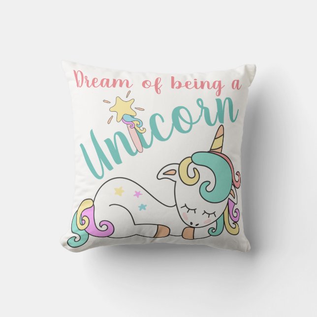 Almohada personalizada del sueño del Unicornio (Anverso)