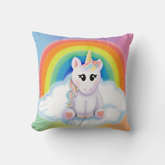 Almohada personalizada del unicornio (Anverso)