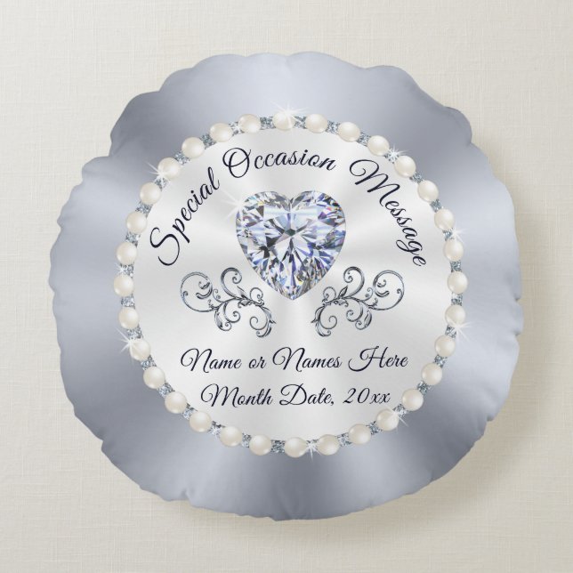 Almohada personalizada diamante elegante del (Anverso)