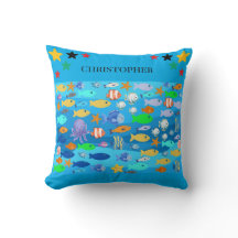 Almohada personalizada - diseño de pez - regalo id