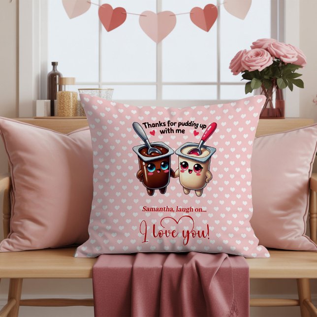 Almohada personalizada divertida con juegos de pal (Personalized Funny Food Pun Valentine Throw Pillow

)