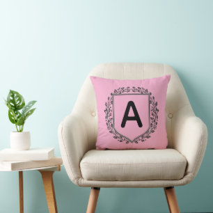 Almohada Personalizada Elegante Escudo Floral Inic