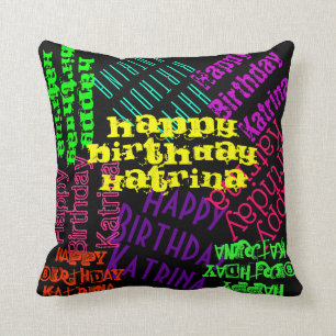 Almohada Personalizada Feliz Cumpleaños Colorida