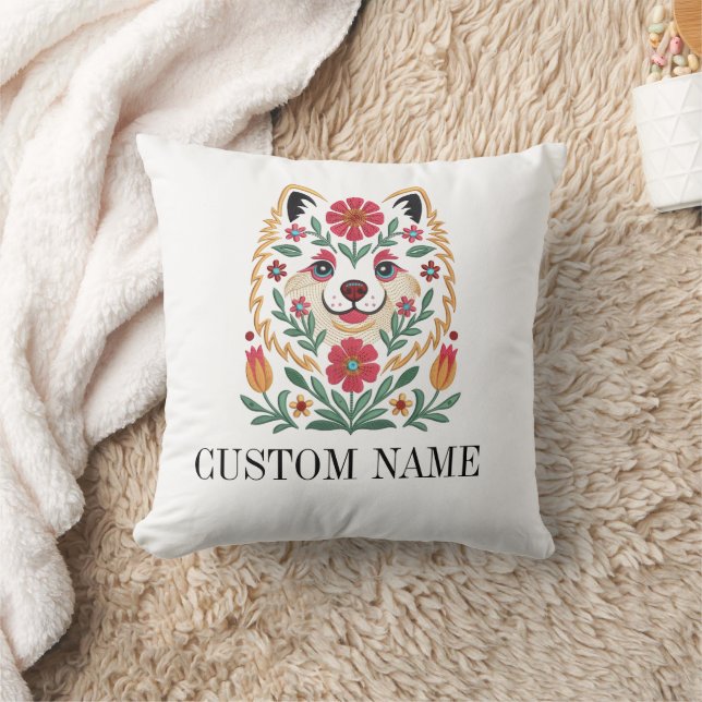 Almohada Personalizada Floral de Perro Adorable (Manta)