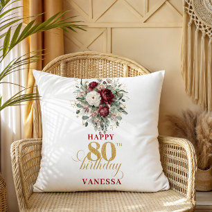 Almohada personalizada Glam Burgundy Blush cumplea