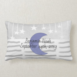 Almohada Personalizada Gris y Azul de Luna y Estre