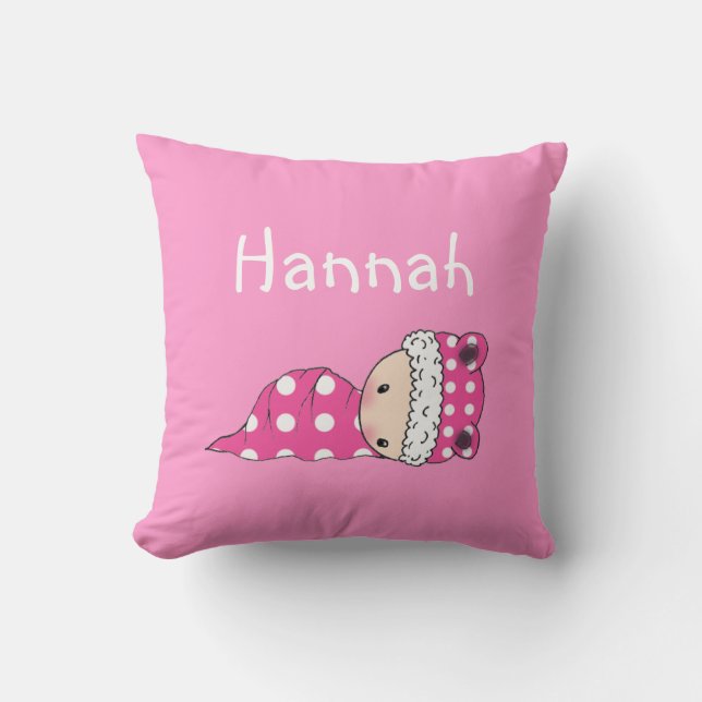 Almohada Personalizada Linda Para Bebé Niña (Anverso)