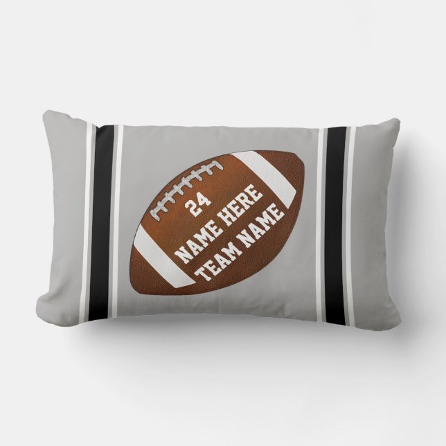 Almohada personalizada Lumbar del fútbol, TEXTO, (Anverso)