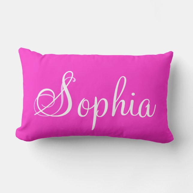 Almohada personalizada Lumbar rosado de Sophia (Anverso)