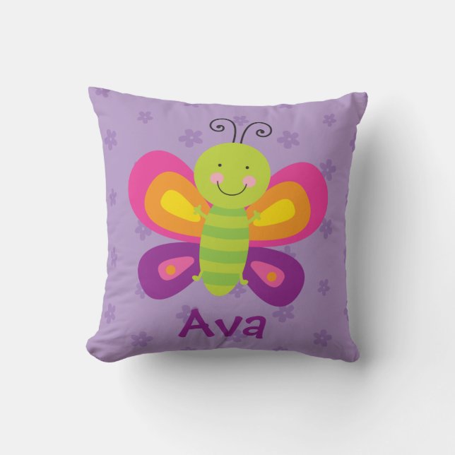 Almohada personalizada mariposa colorida (Anverso)
