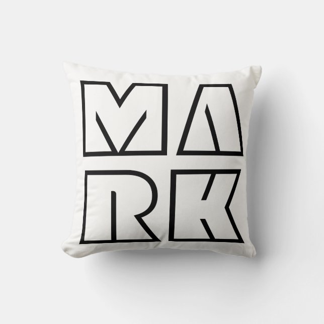 Almohada personalizada negra y blanca (Anverso)
