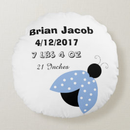 Almohada Personalizada Niño Bebé Mariquita Azul