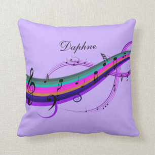 Almohada personalizada notas de la música del arc