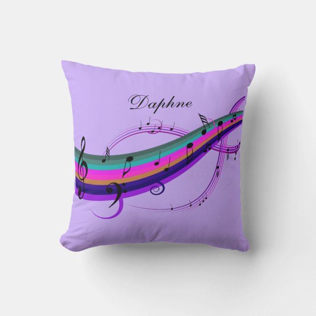 Almohada personalizada notas de la música del arco (Anverso)