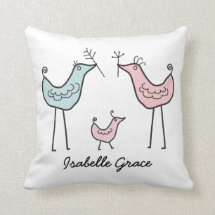 Almohada personalizada pájaro moderno del cuarto
