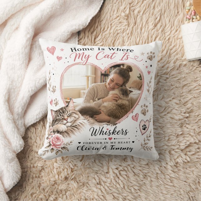 Almohada personalizada para amantes de gatos con f (Manta)