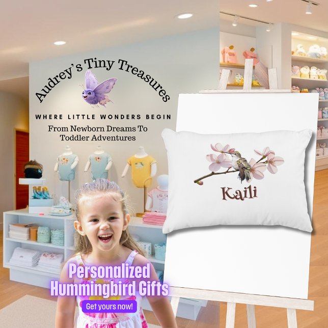 Almohada personalizada para bebé con colibrí (Subido por el creador)