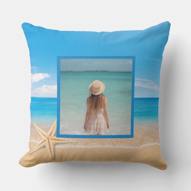 Almohada personalizada para casa de playa – Person (Anverso)