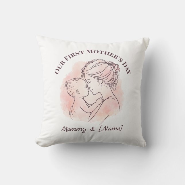 Almohada personalizada para el primer día de la ma (Anverso)