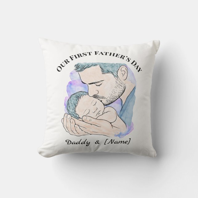 Almohada personalizada para el primer Día del Padr (Anverso)