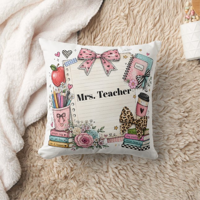 Almohada personalizada para maestro, estilo lindo, (Manta)
