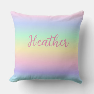 Almohada personalizada para niña con arcoíris past