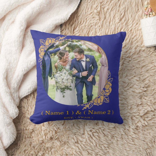 Almohada personalizada para parejas con nombres y  (Manta)
