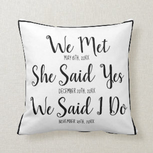 Almohada personalizada para regalo de boda para re