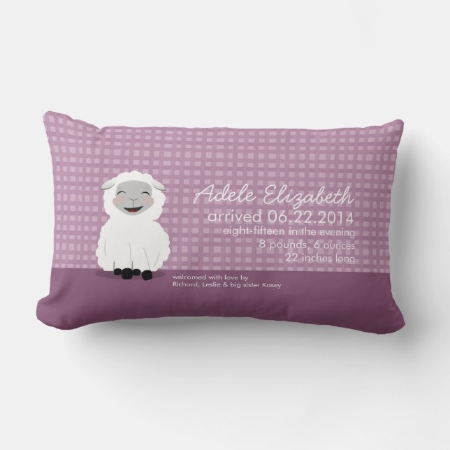Almohada personalizada púrpura del bebé del (Anverso)