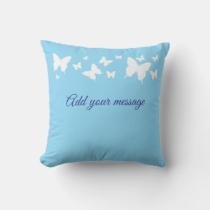 Almohada personalizada regalo de mariposa blanca y