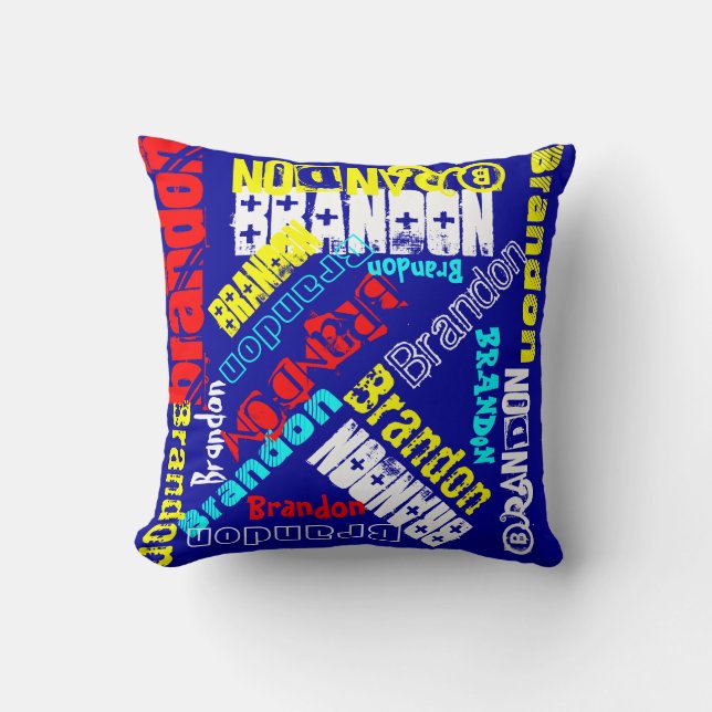 Almohada Personalizada Roja Blanca Azul y Amarillo (Anverso)