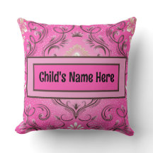 Almohada personalizada rosa con damasco