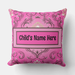 Almohada personalizada rosa con damasco